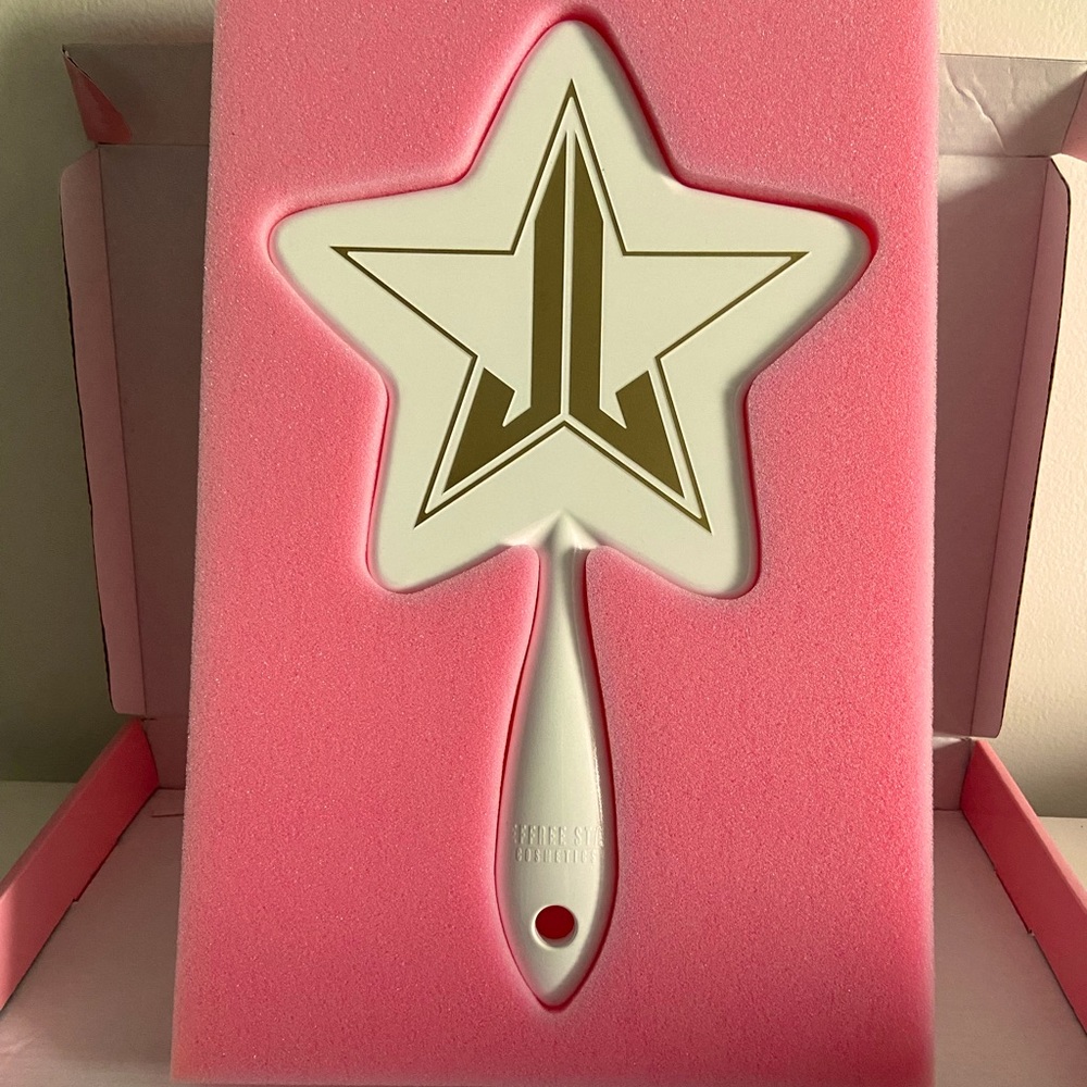 jeffree star mirror pink and green glitter